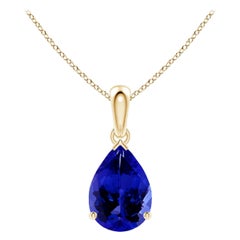 Angara Natural Pear-Shaped 1.95 ct Tanzanite Solitaire Pendant in 14K Solid Gold