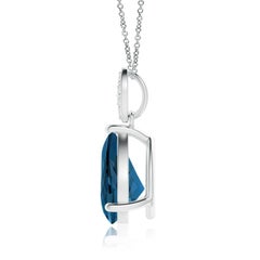 Angara Natural Pear-Shaped 2.3ct London Blue Topaz Pendant in 14K Solid Gold