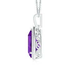 Angara Pendentif Halo en or massif 14K avec améthyste en forme de poire de 2,75 ct