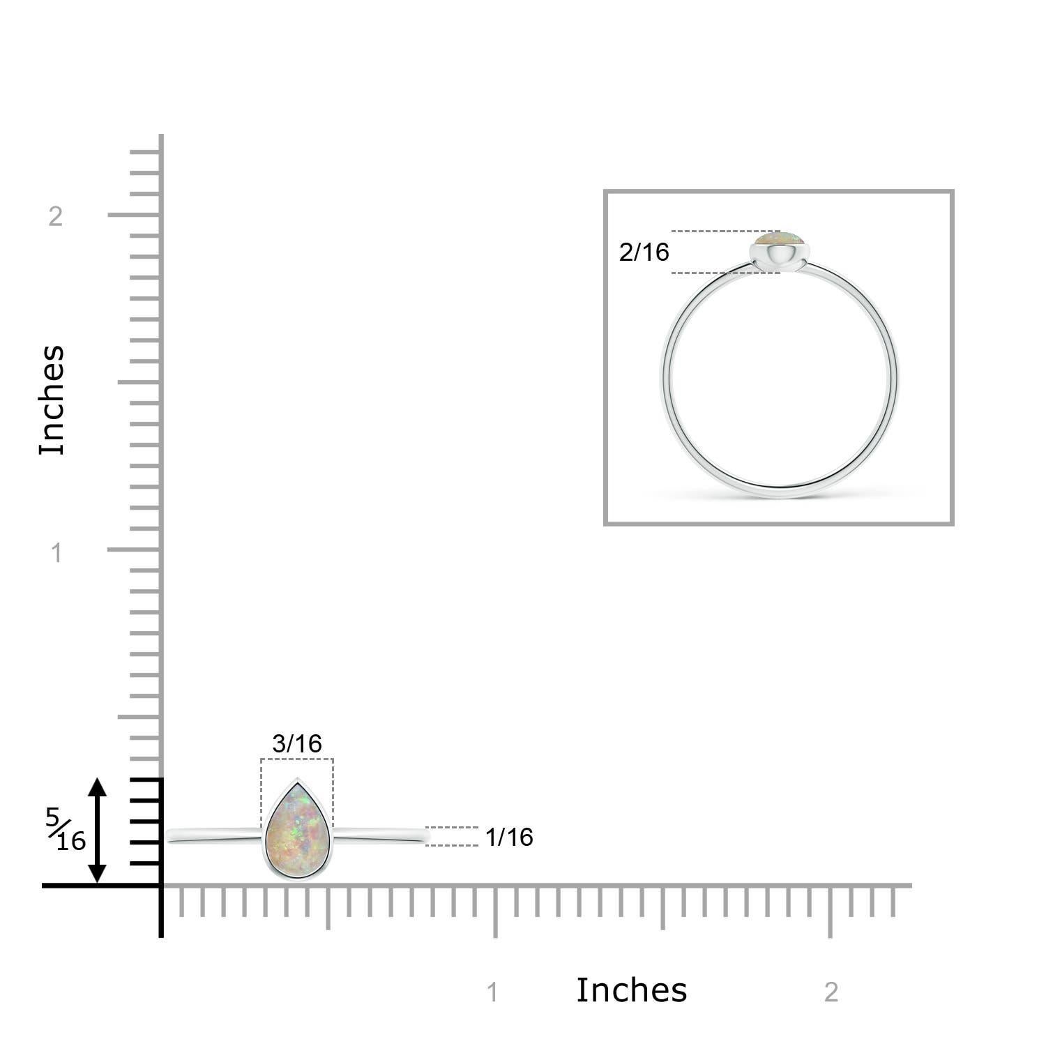 Angara natürlichen birnenförmigen Opal Solitär-Ring in 14K massivem Gold für Frauen (Tropfenschliff) im Angebot