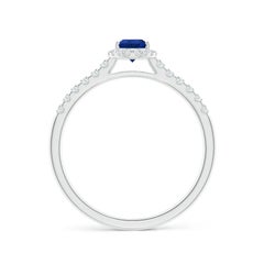 Angara Natural Pear-Shaped Sapphire Halo Engagement Ring in 14K Solid Gold