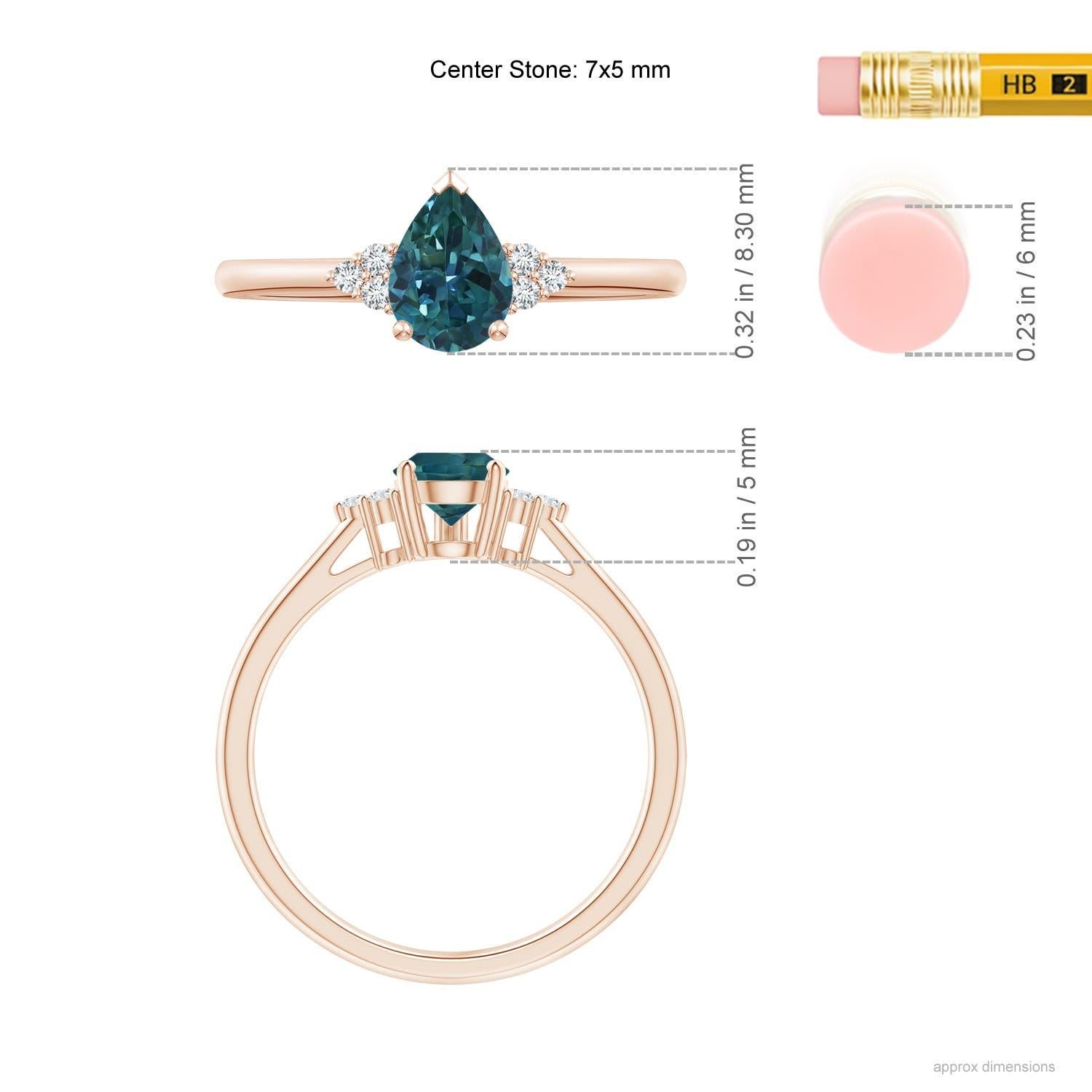 Angara natürlichen Birne Teal Montana Saphir Solitär-Ring in 14K massivem Gold im Zustand „Neu“ im Angebot in Los Angeles, CA