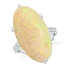 Angara Natural Peg-Set GIA Certified Solitaire Oval 8.82ct Opal Ring in 14K Gold