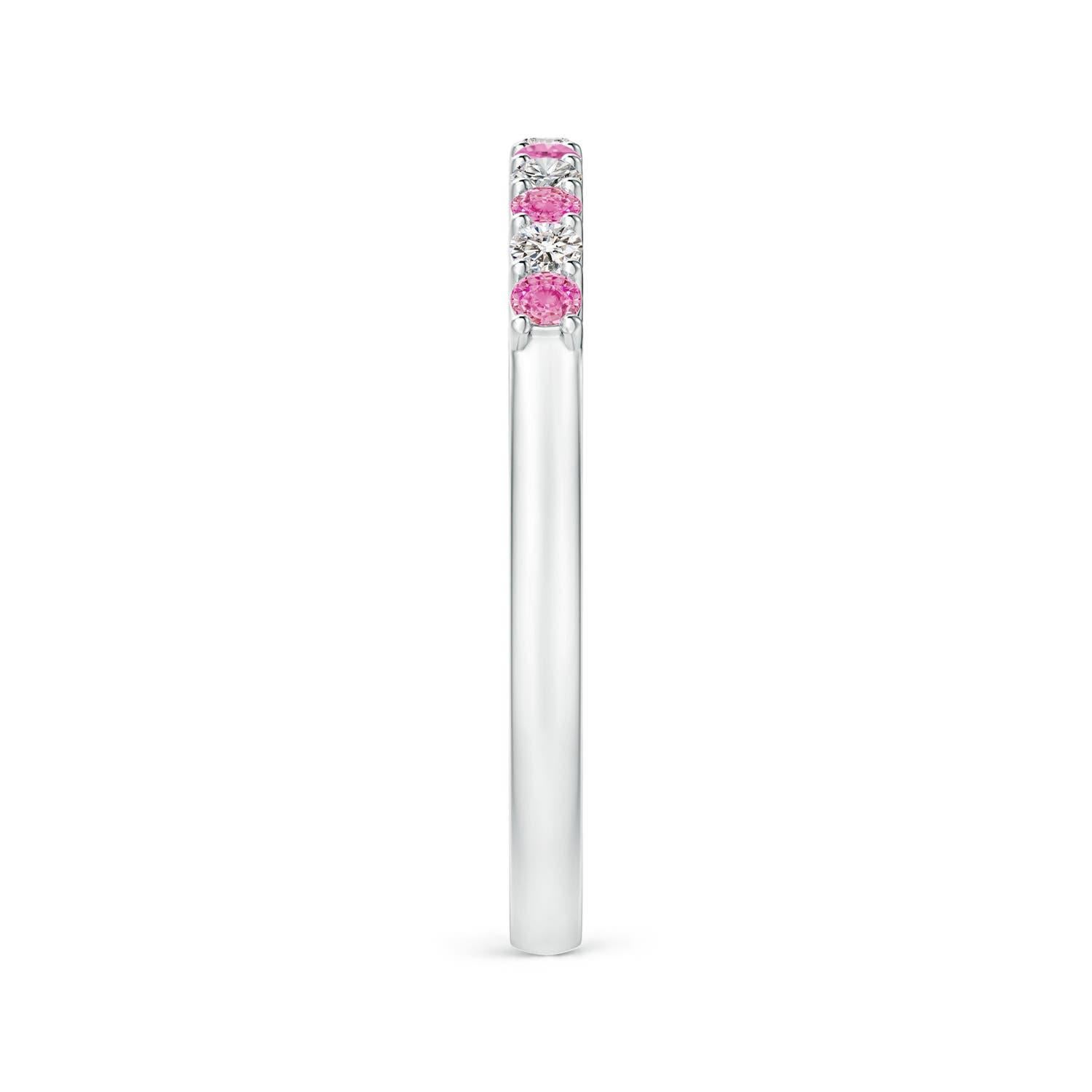 Angara natürlichen rosa Saphir und Diamant Ewigkeit Ehering in 14K massivem Gold im Zustand „Neu“ im Angebot in Los Angeles, CA