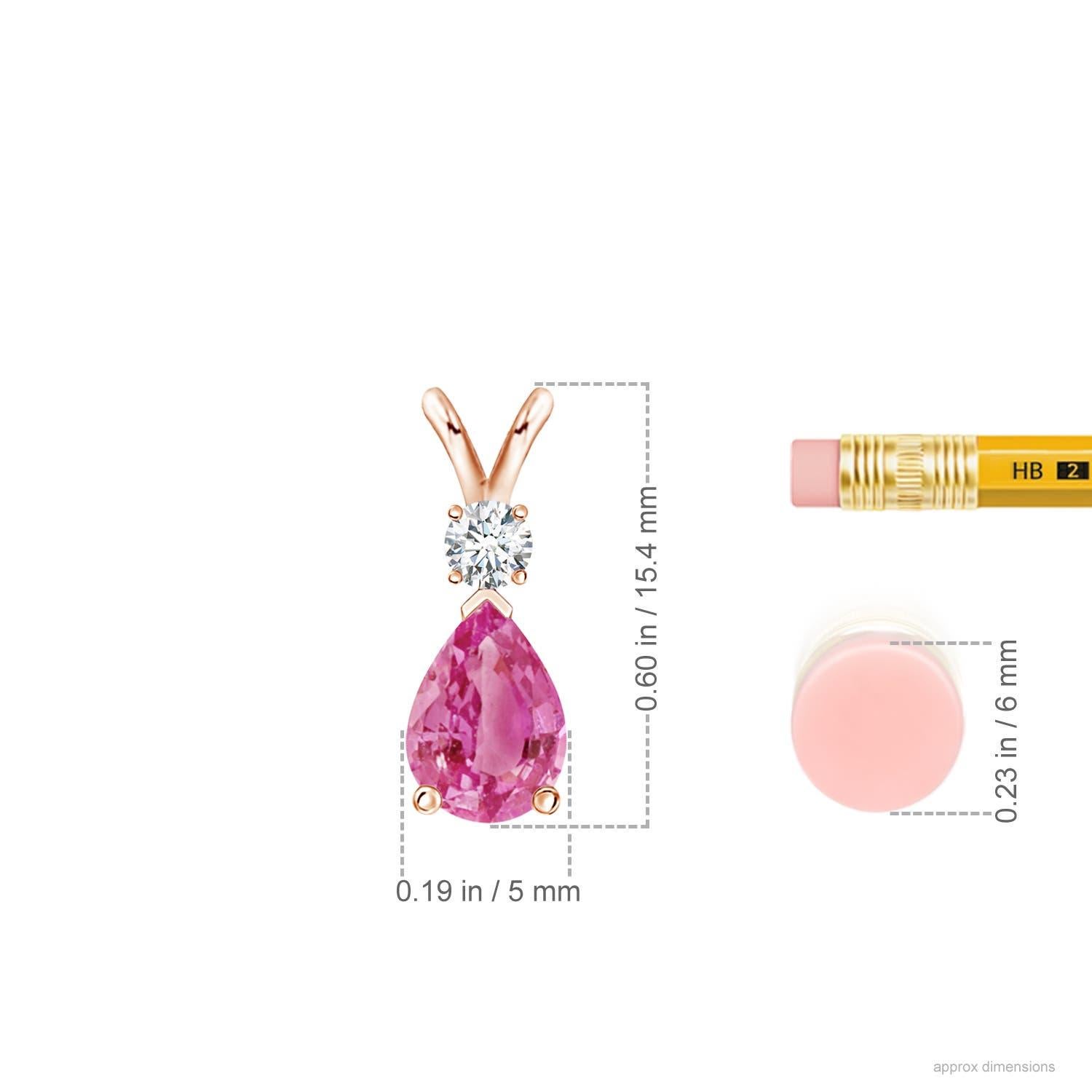 Pendentif Angara en or massif 14k avec saphir rose naturel et diamant Pour femmes en vente