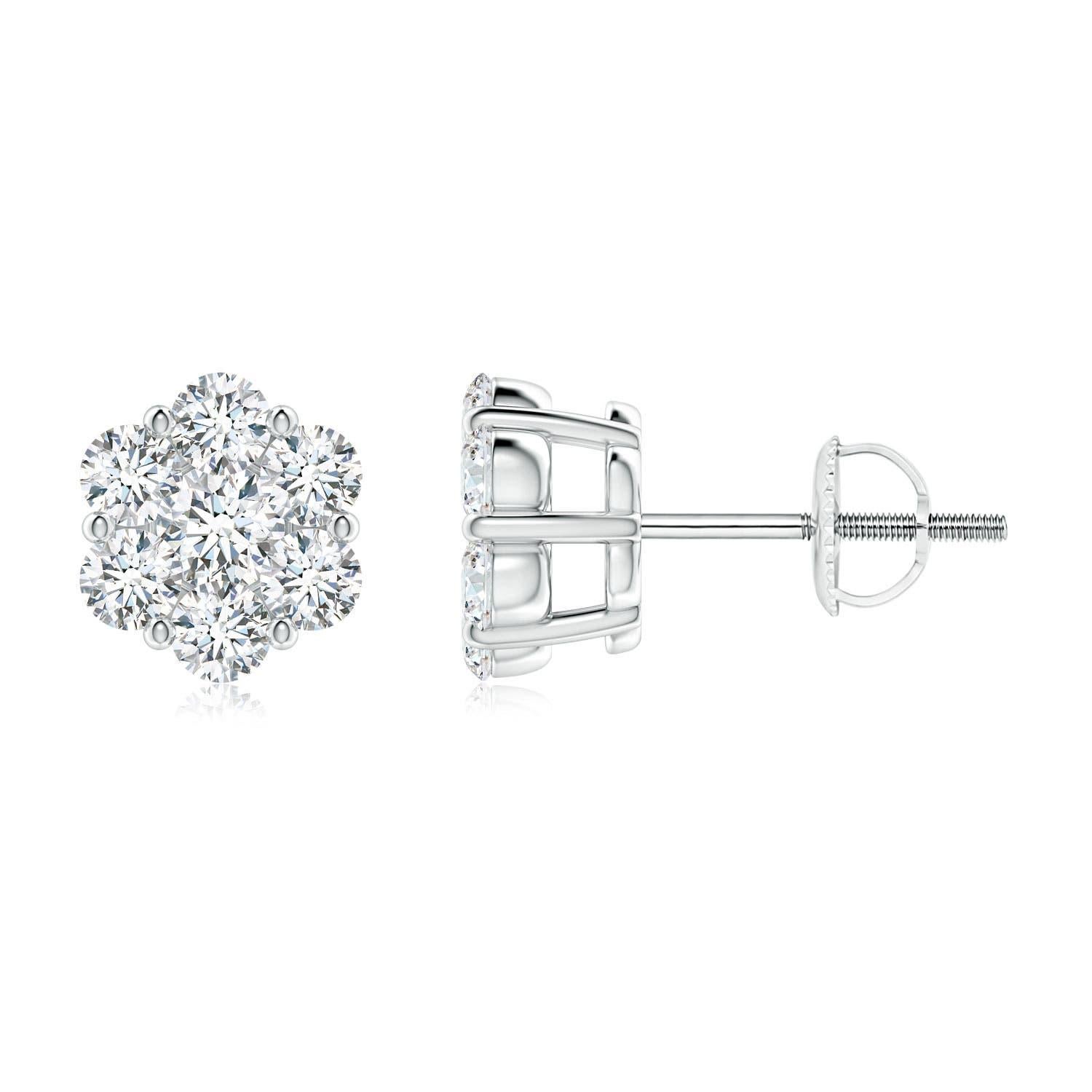 Boucles d'oreilles en or massif 14 carats avec diamants naturels sertis sous pression Angara Neuf - En vente à Los Angeles, CA