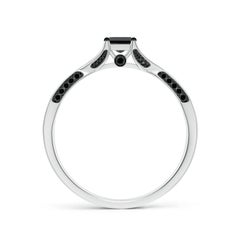 Angara Natural Princess-Cut Black Diamond Engagement Ring in 14K Solid Gold