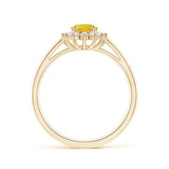 Angara Natural Princess Diana Inspired 1 ct Yellow Sapphire Ring in 14K Gold (bague en or 14 carats inspirée de la princesse Diana)