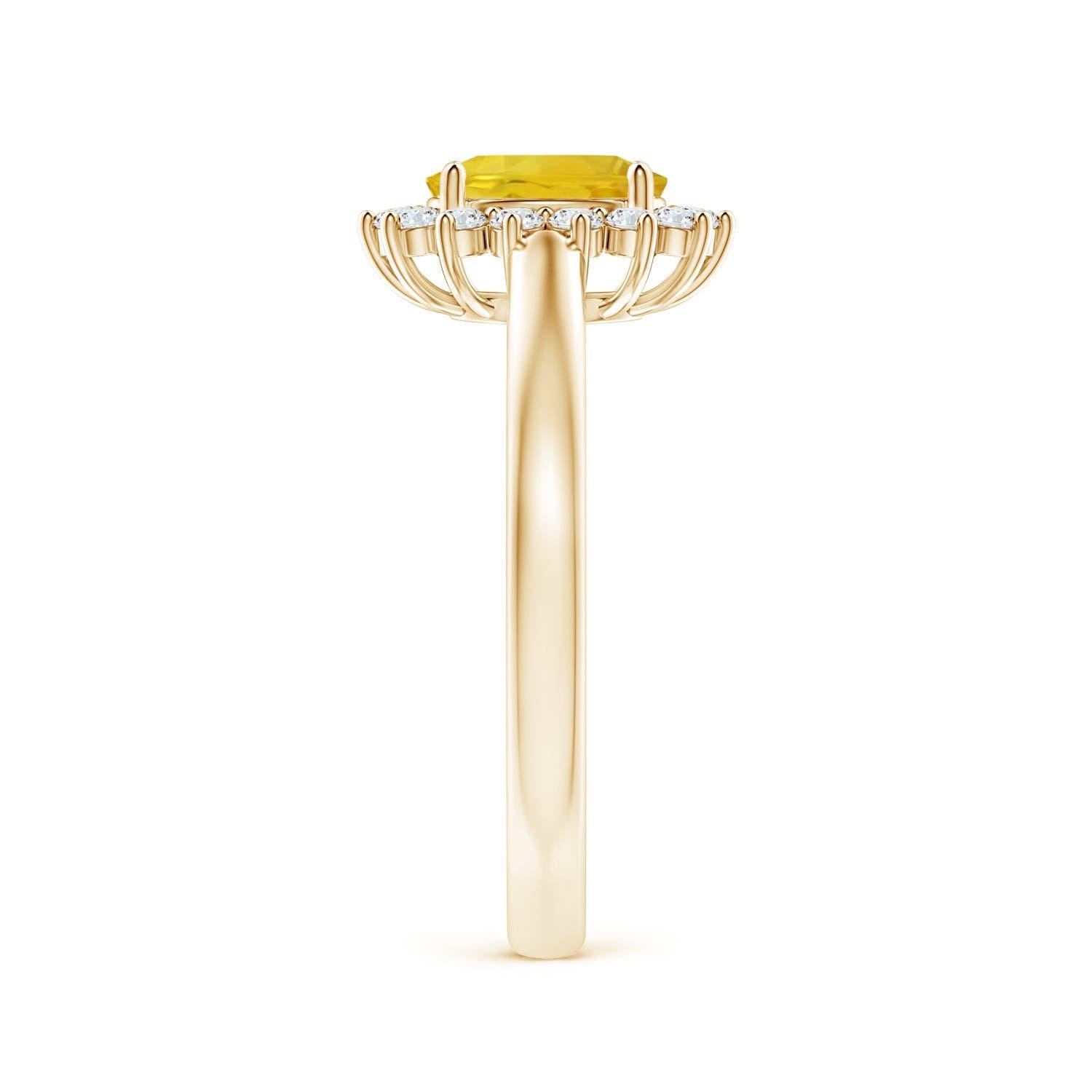 Angara natürlichen Prinzessin Diana inspiriert 1 ct gelber Saphir Ring in 14K Gold im Zustand „Neu“ im Angebot in Los Angeles, CA