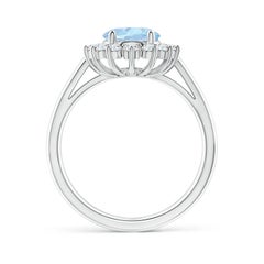 Angara Natural Princess Diana Inspired 1.5 ct Aquamarine Ring in 14K Solid Gold