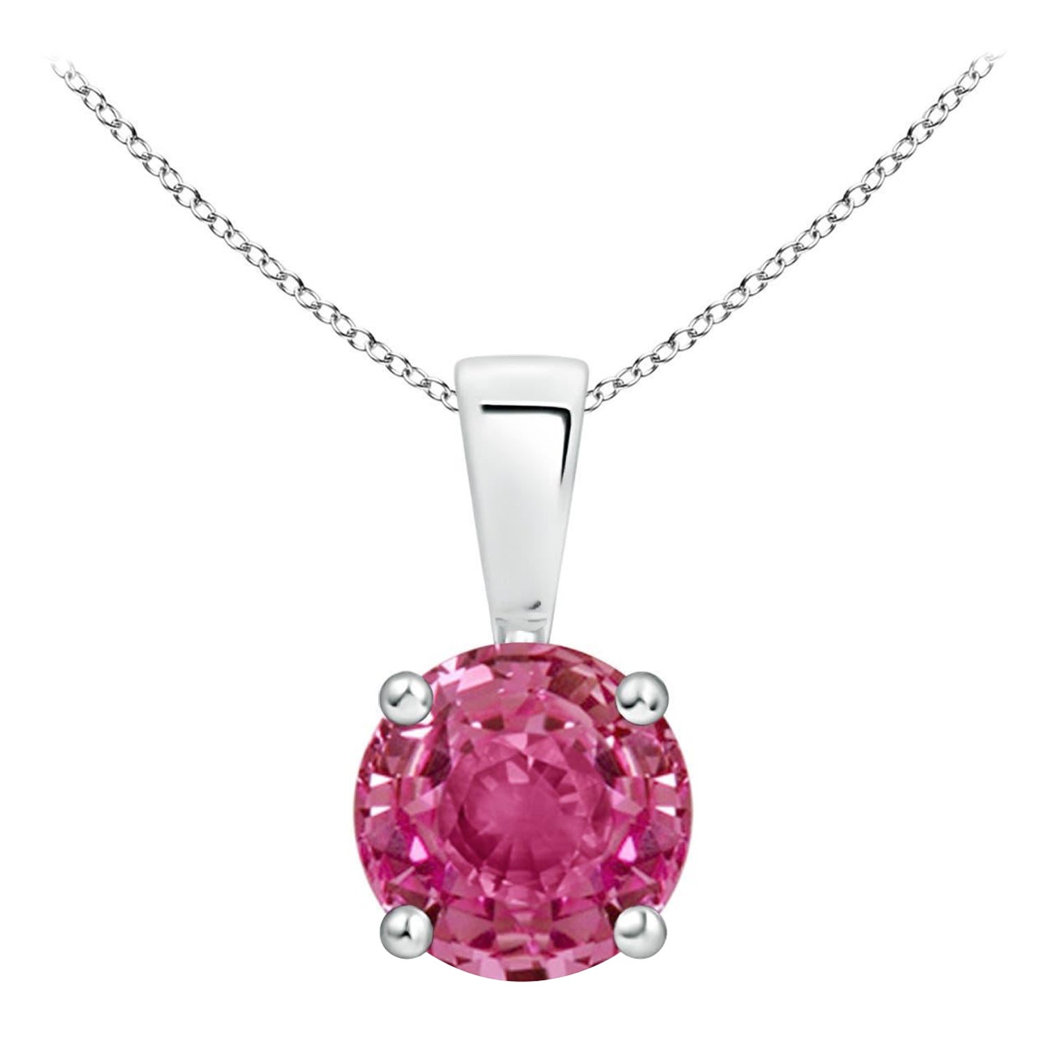 Angara natürlichen Prong-Set 1 ct rosa Saphir Solitär-Anhänger in 14K massivem Gold im Angebot