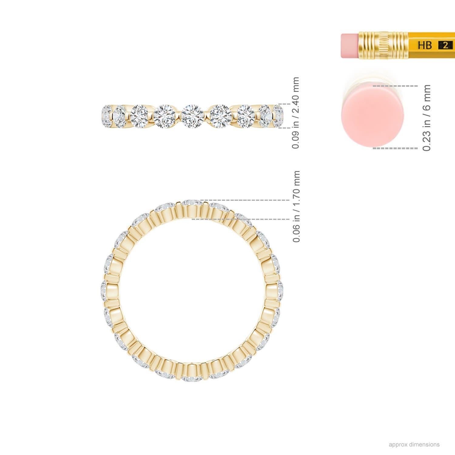 Angara Natural Prong-Set 1,04ct Diamant Eternity Stackable Ring 14K Solid Gold Damen im Angebot