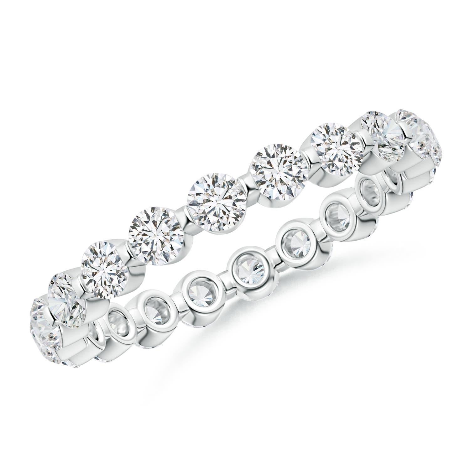 Angara Natural Prong-Set 1,04ct Diamant Eternity Stackable Ring 14K Solid Gold im Angebot 1