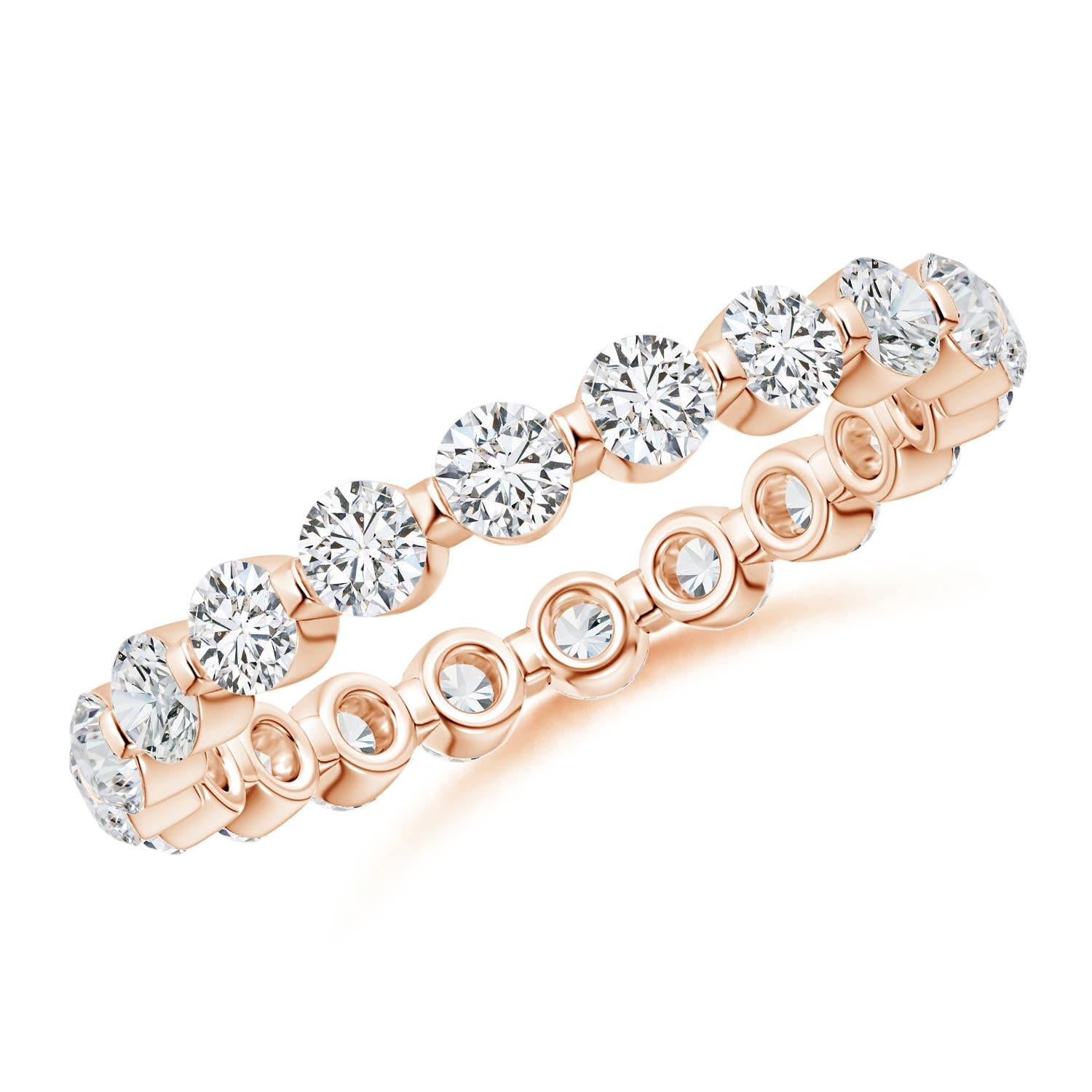 Angara Natural Prong-Set 1,04ct Diamant Eternity Stackable Ring 14K Solid Gold im Angebot 2
