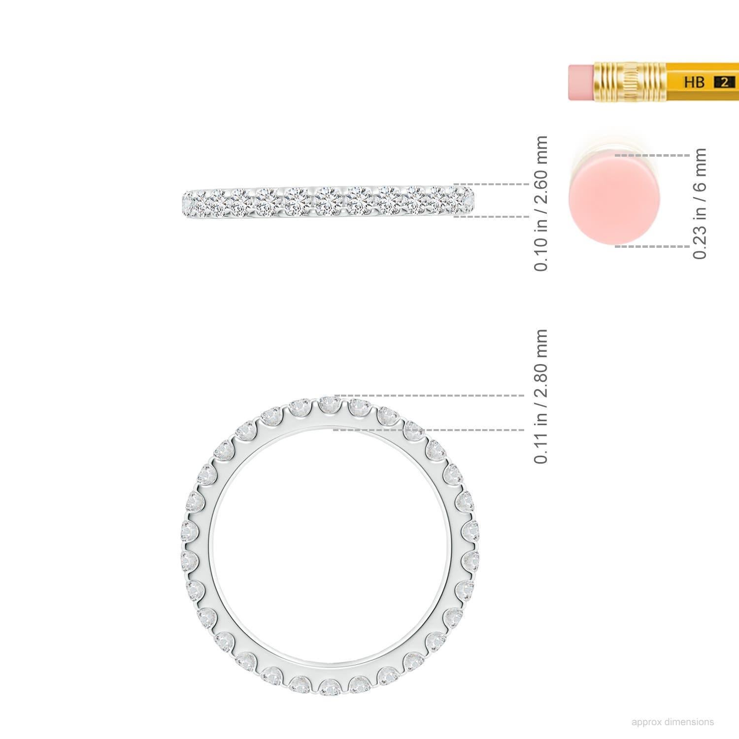 Angara natürlichen Prong-Set 1,05 ct Diamant Ewigkeit Hochzeit Band in 14K massivem Gold Damen im Angebot