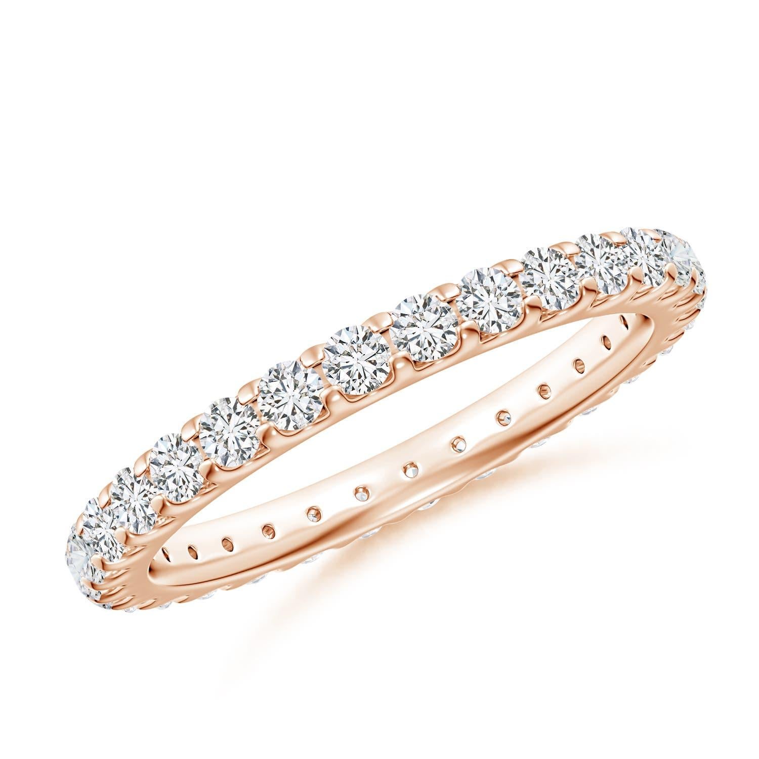 Angara natürlichen Prong-Set 1,05 ct Diamant Ewigkeit Hochzeit Band in 14K massivem Gold im Angebot 2