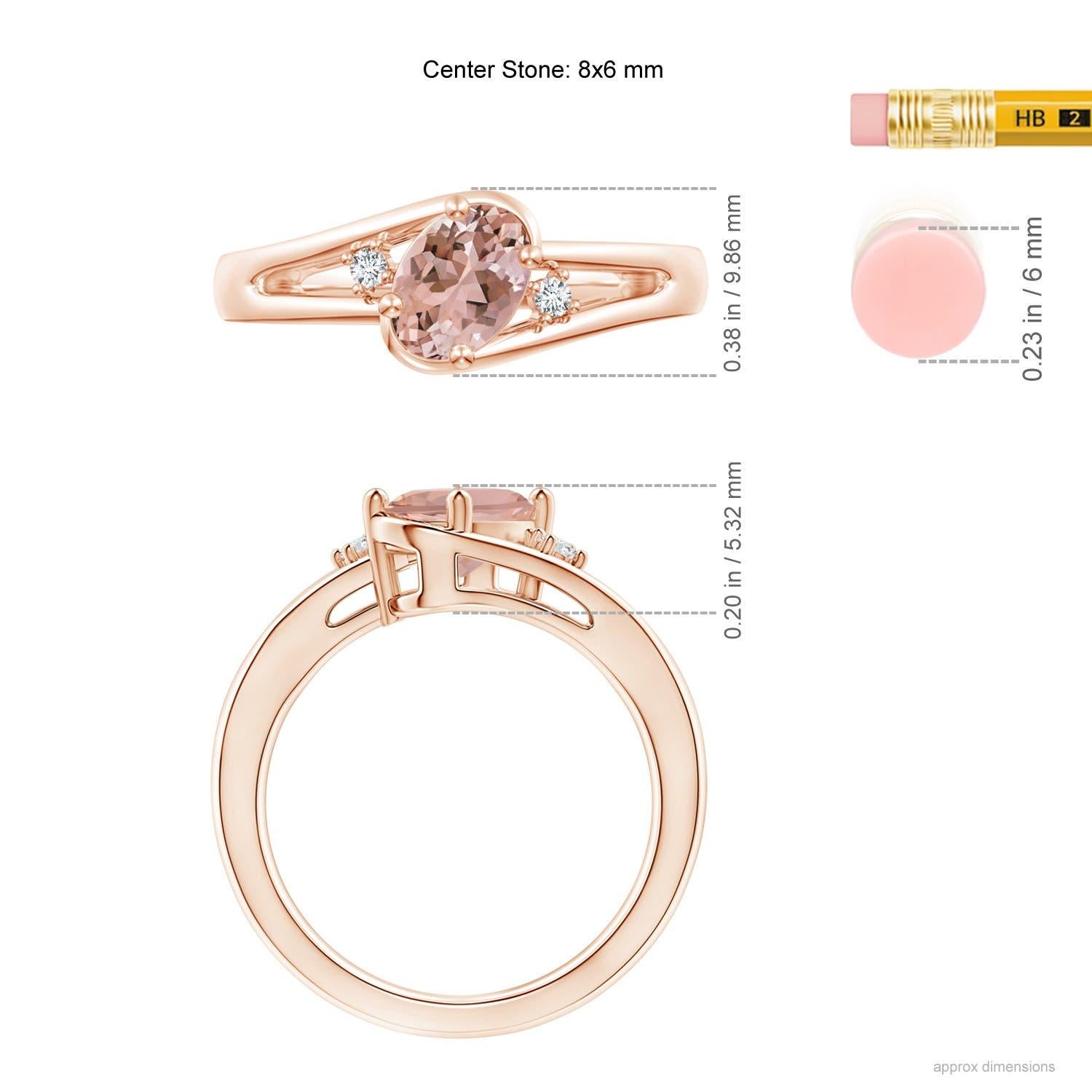 Angara natürlichen Prong-Set 1,1 ct Morganit und Diamant-Ring in 14K massivem Gold im Zustand „Neu“ im Angebot in Los Angeles, CA