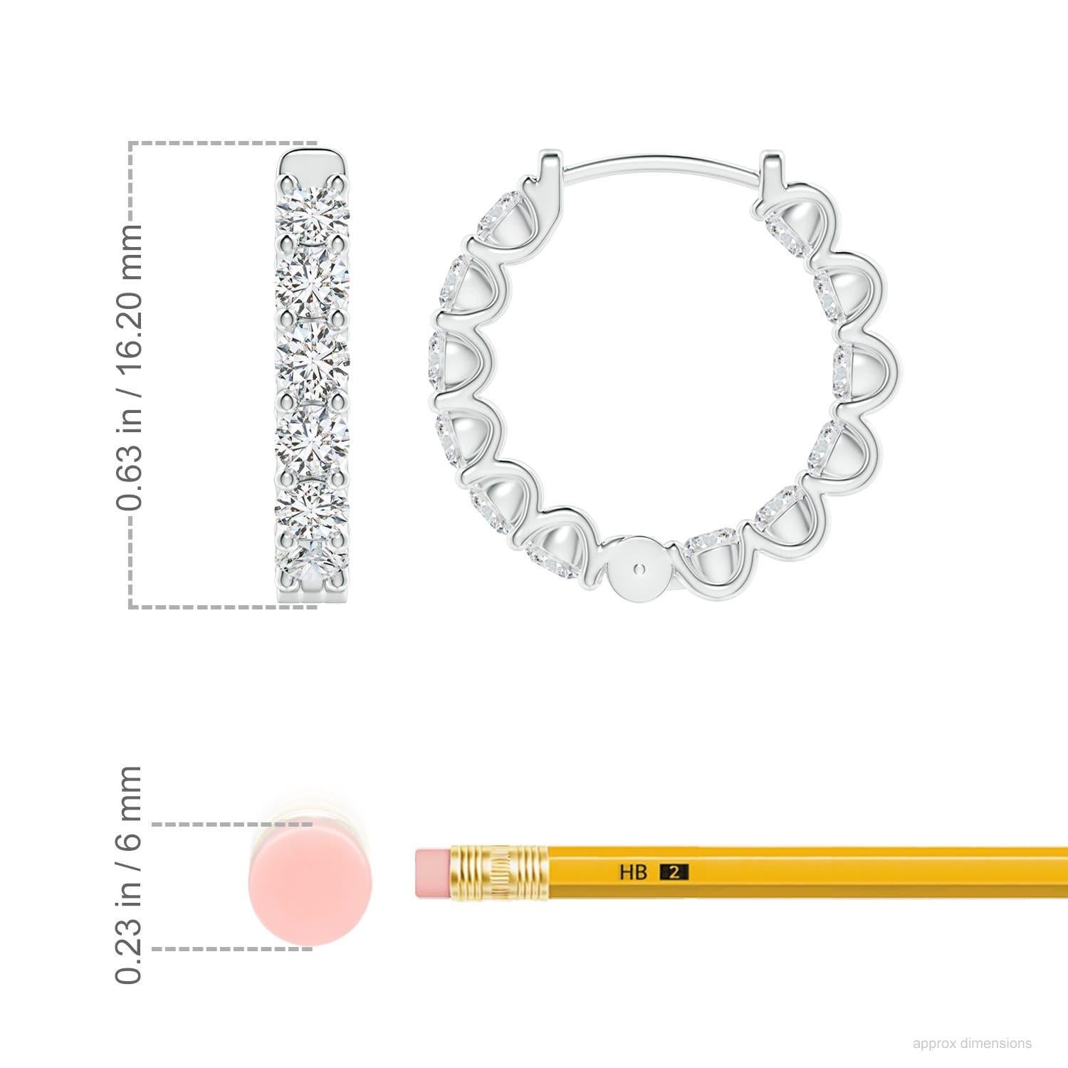 Angara - Boucles d'oreilles clips à charnière en or 14 carats avec diamant naturel de 1,66 ct serti clos Neuf - En vente à Los Angeles, CA