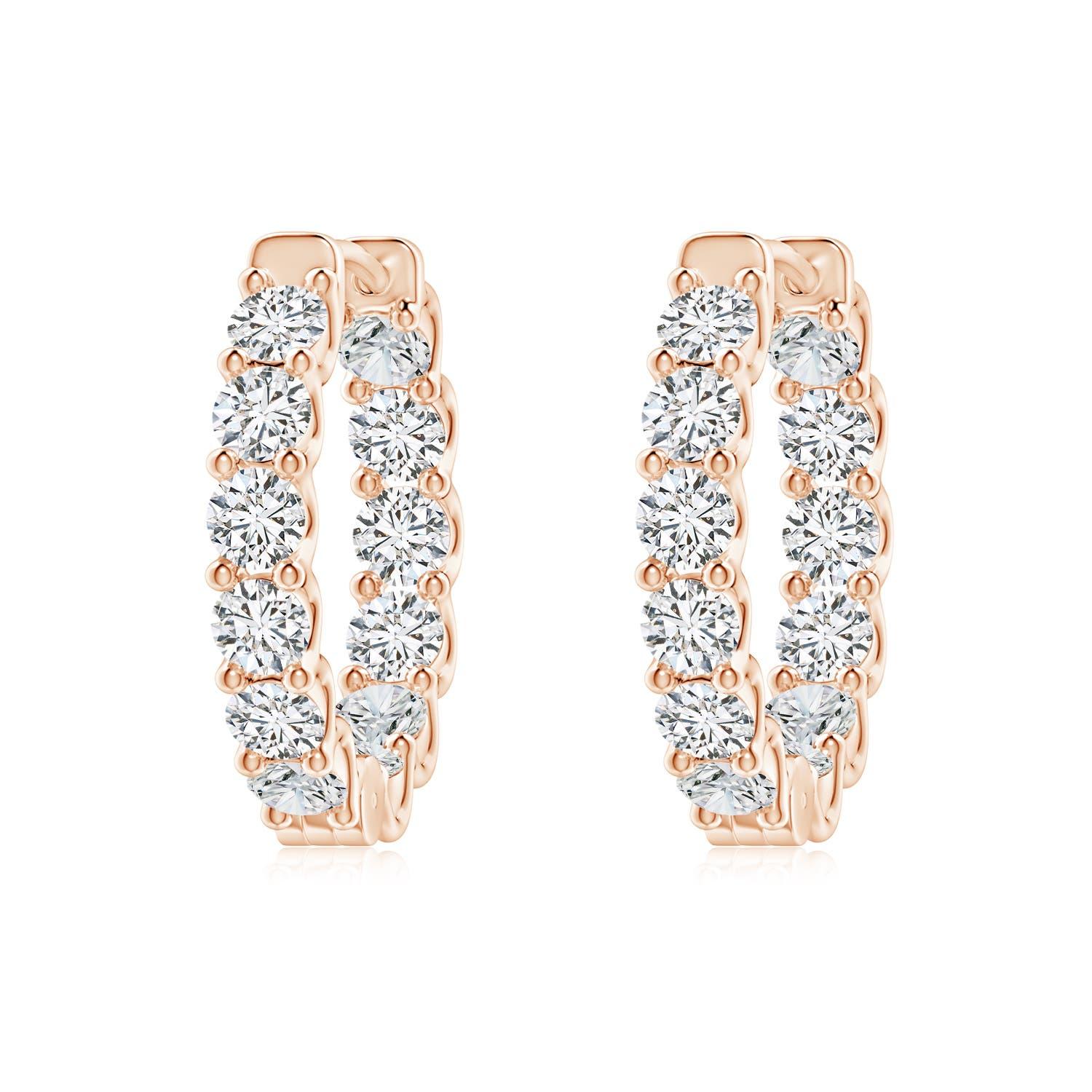 Angara - Boucles d'oreilles clips à charnière en or 14 carats avec diamant naturel de 1,66 ct serti clos en vente 1