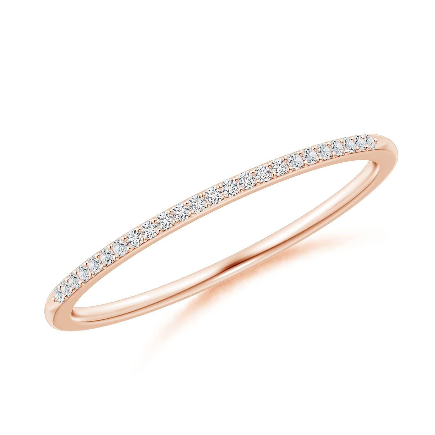 Anello nuziale classico con diamanti naturali incastonati Angara in oro massiccio 14K in vendita 1