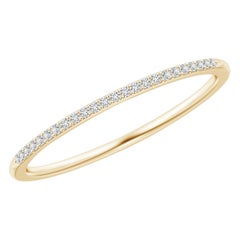 Anello nuziale classico con diamanti naturali incastonati Angara in oro massiccio 14K