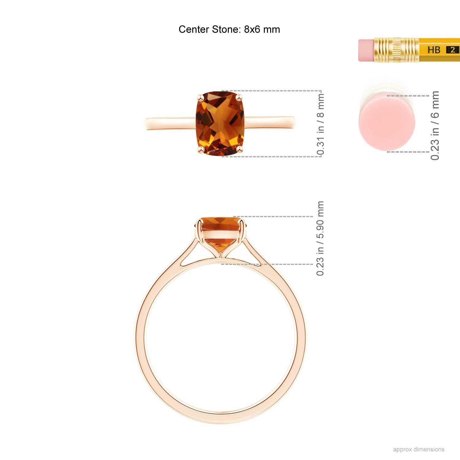 Anello solitario con citrino naturale di Angara con incastonatura a fiore da 1,35 carati in oro massiccio 14 carati in vendita 1