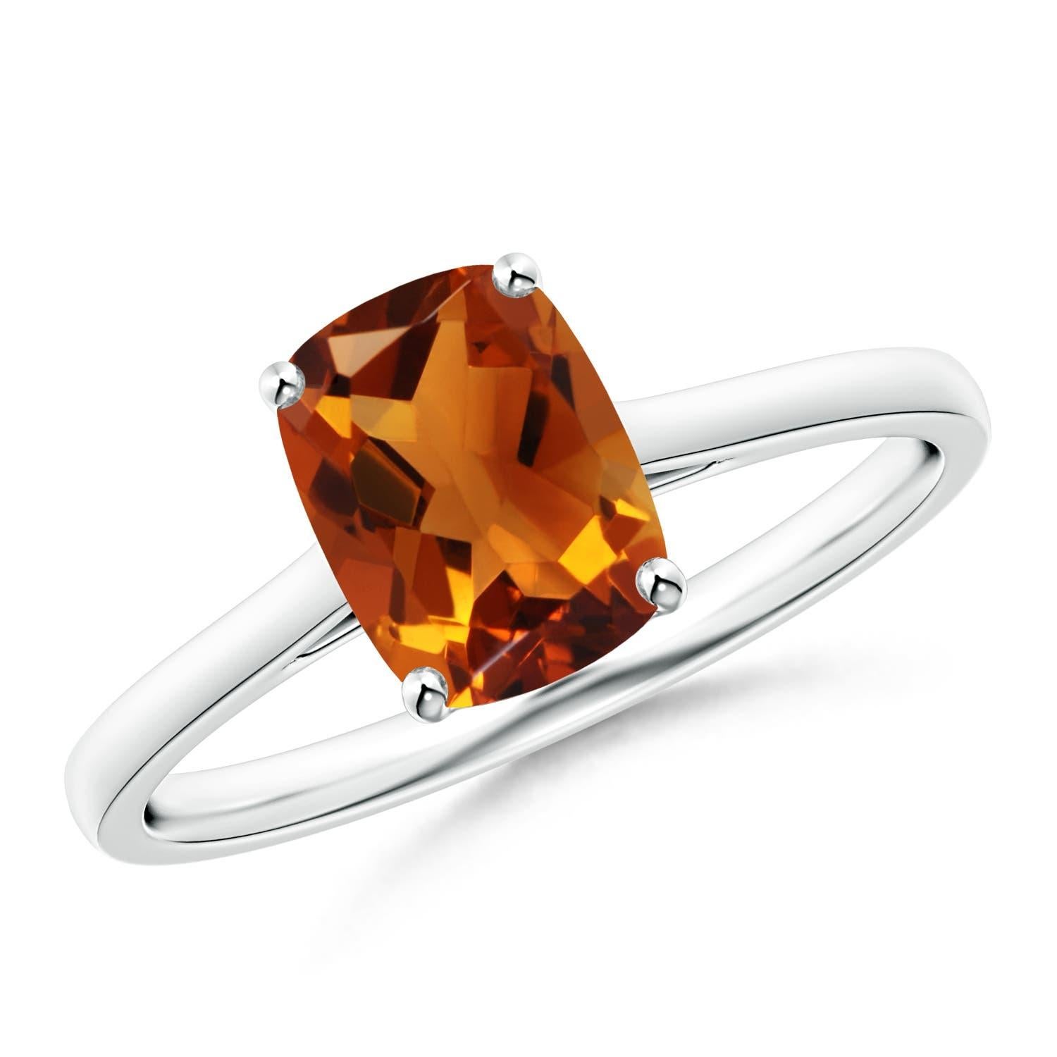 Anello solitario con citrino naturale di Angara con incastonatura a fiore da 1,35 carati in oro massiccio 14 carati in vendita 2