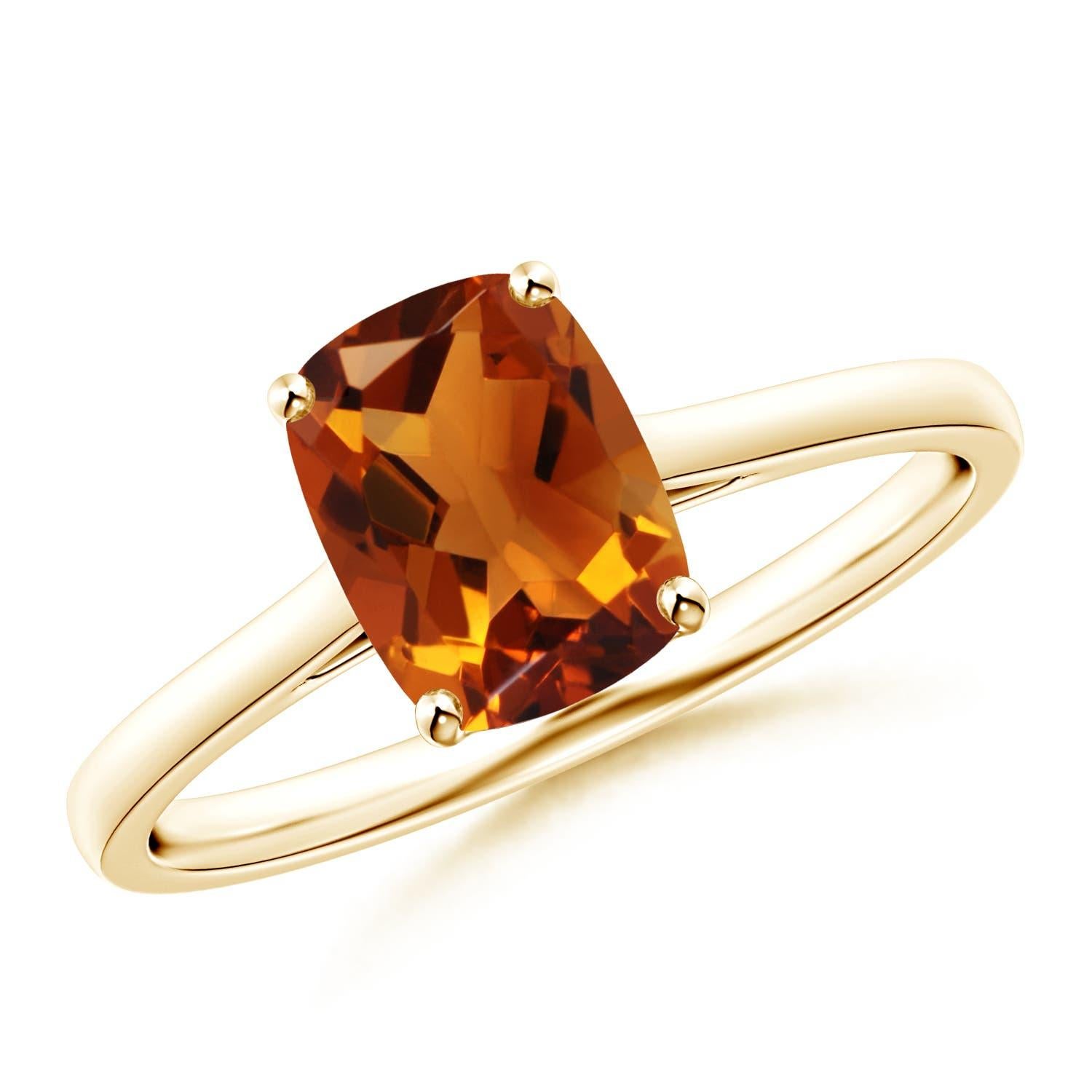 Anello solitario con citrino naturale di Angara con incastonatura a fiore da 1,35 carati in oro massiccio 14 carati in vendita 3