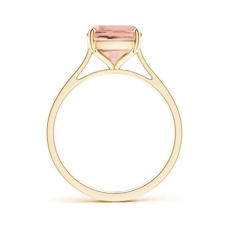 Im Angebot: Angara natürlichen Prong-Set Kissen Morganit Solitär Ring in 14K massivem Gold () 2
