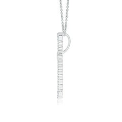 Angara Natural Prong-Set Diamond Budded Cross Pendant in 14K Solid Gold