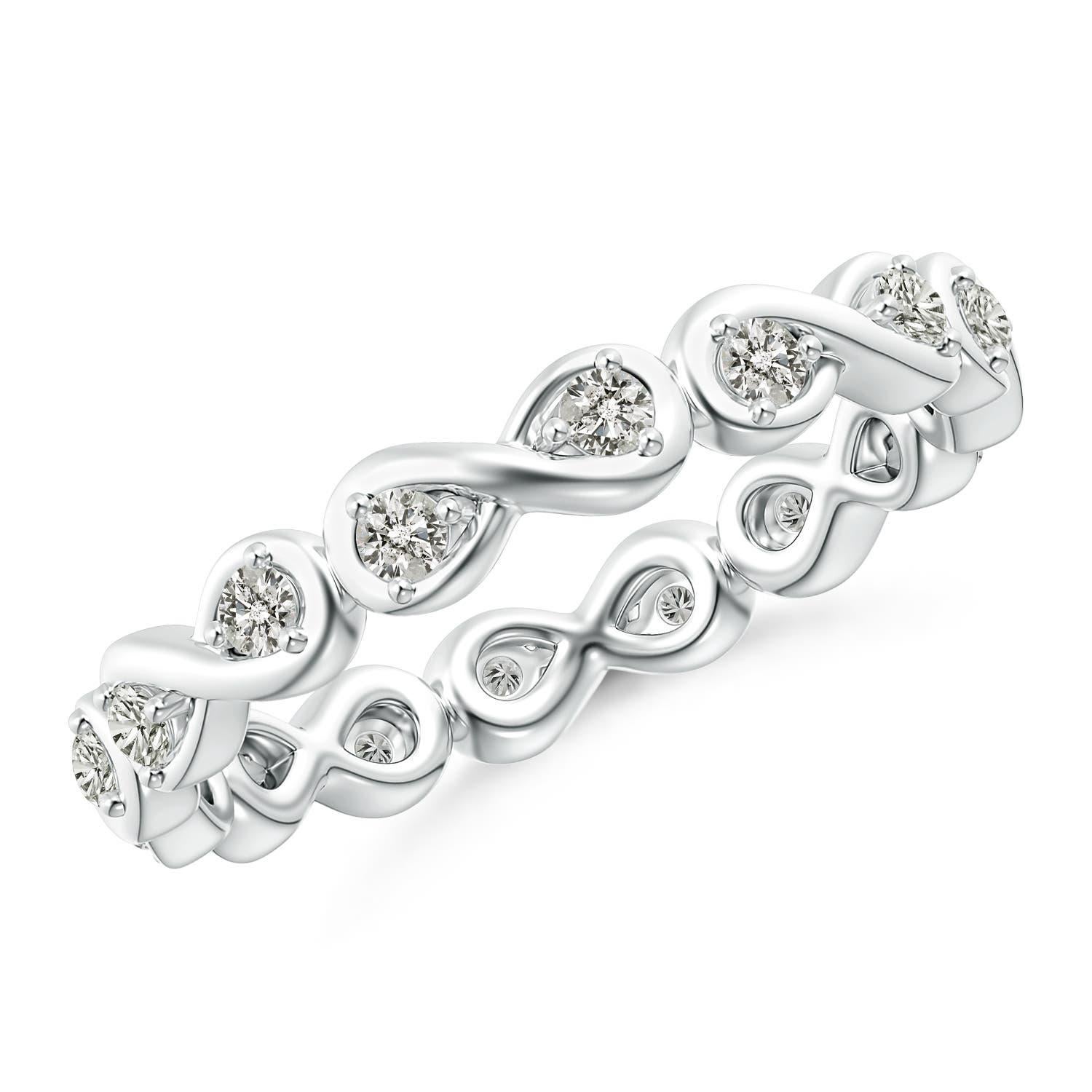 Angara Natural Prong Set Diamant Infinity Knot Ehering in 14K massivem Gold im Angebot 2