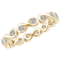 Angara Natural Prong Set Diamant Infinity Knot Ehering in 14K massivem Gold