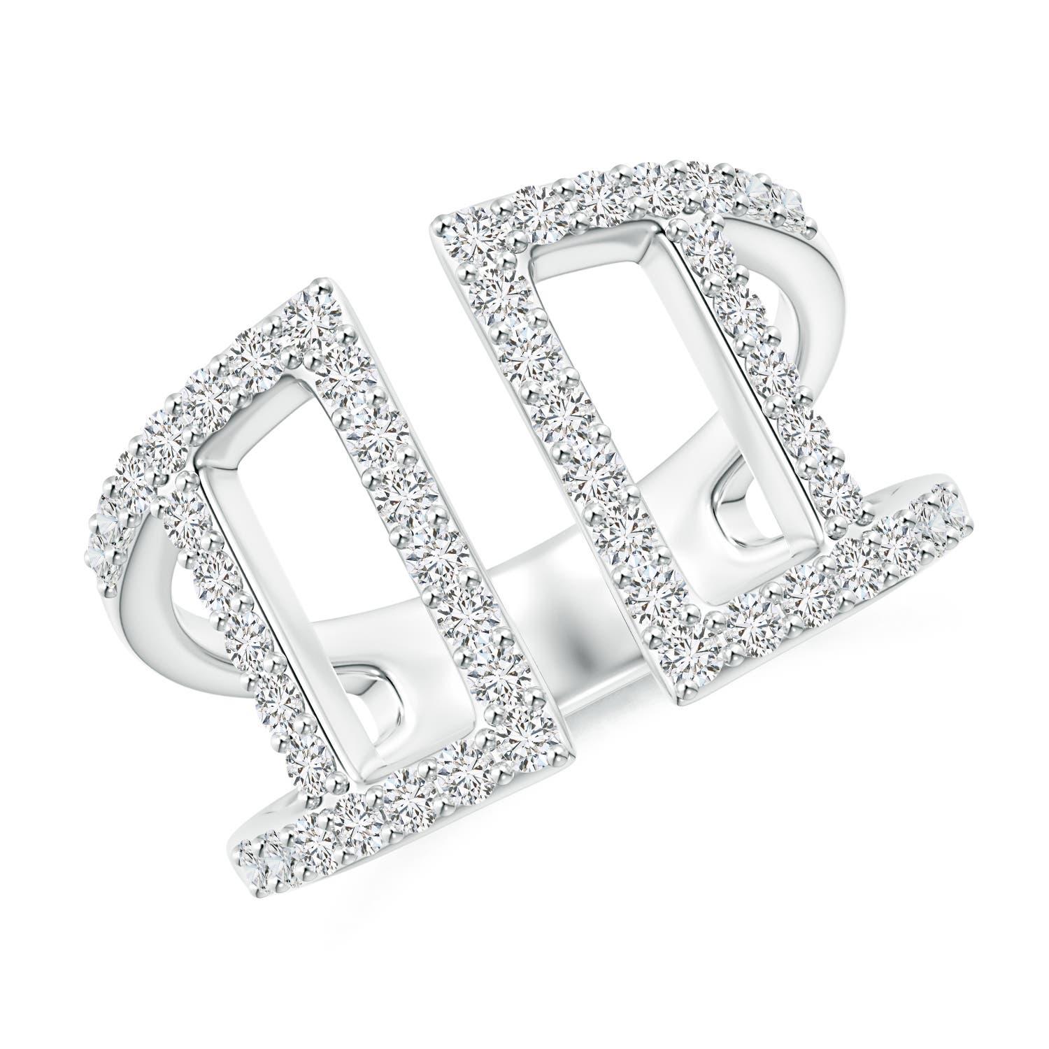 Donna Anello da polso aperto con diamanti naturali incastonati di Angara in oro massiccio 14K per donna in vendita