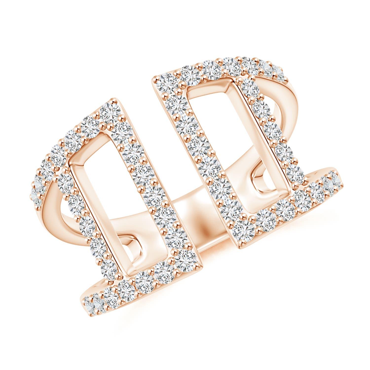 Anello da polso aperto con diamanti naturali incastonati di Angara in oro massiccio 14K per donna in vendita 1