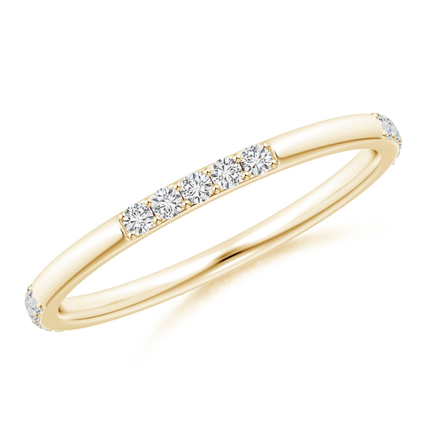 Angara Natürlicher Diamant Stapelbarer Ehering in 14K massivem Gold Damen im Angebot
