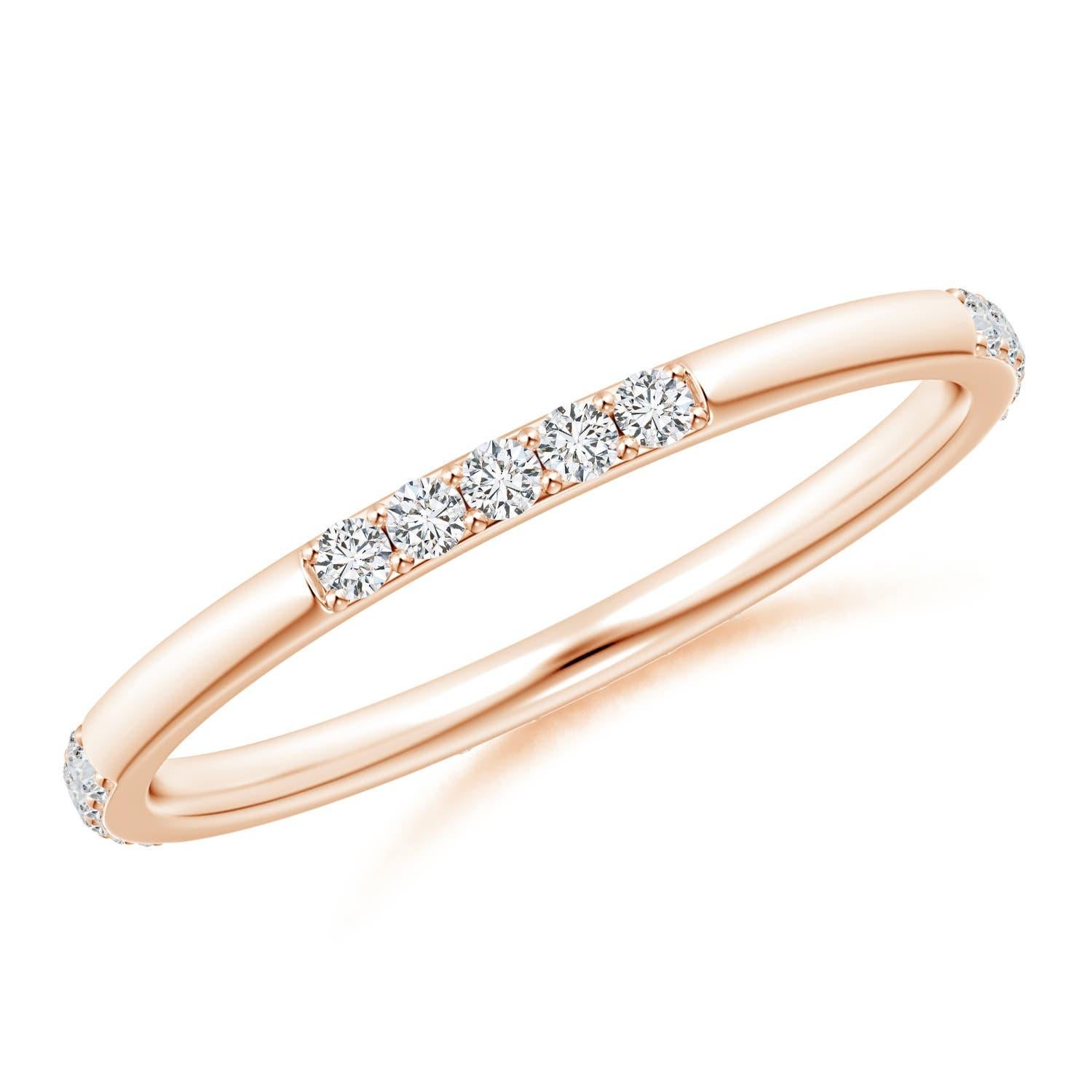 Angara Natürlicher Diamant Stapelbarer Ehering in 14K massivem Gold im Angebot 1