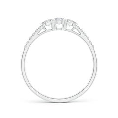 Angara Natural Prong-Set Diamond Three Stone Engagement Ring in 14K Solid Gold