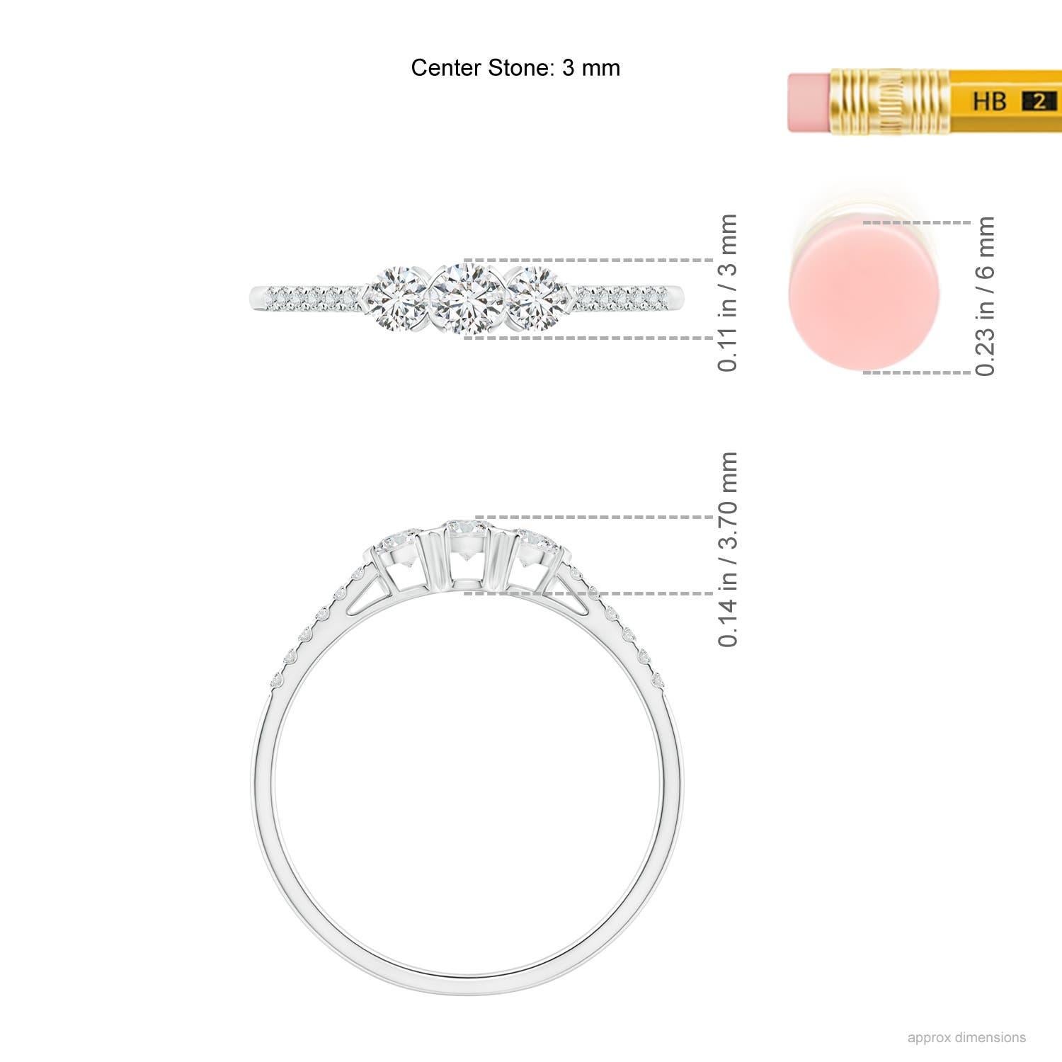 Angara Natural Prong-Set Diamant drei Stein Verlobungsring in 14K Solid Gold im Zustand „Neu“ im Angebot in Los Angeles, CA