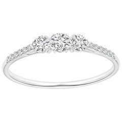 Angara Natural Prong-Set Diamant drei Stein Verlobungsring in 14K Solid Gold