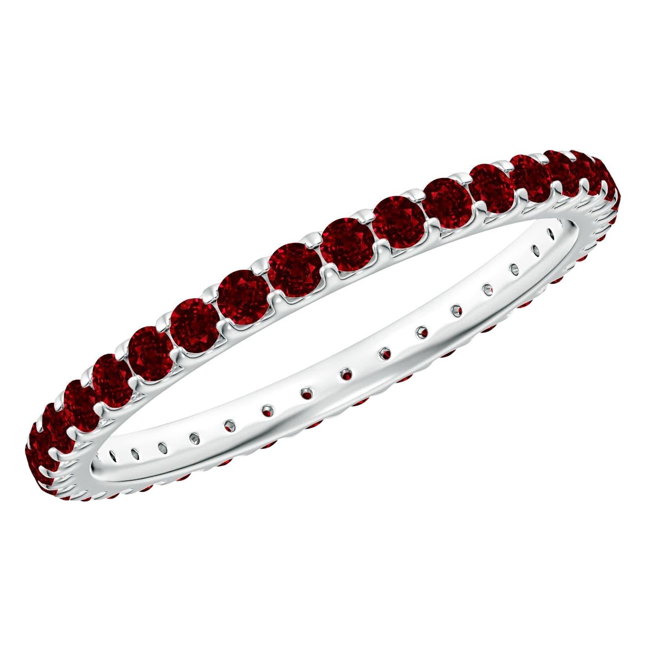 Angara Natural Prong Set Eternity 1,33 ct Rubin Ehering in 14K Solid Gold