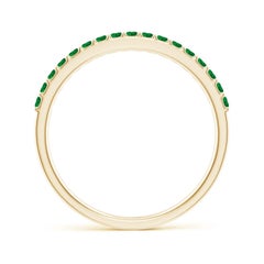 Angara Natural Prong Set Eternity Round Emerald Wedding Ring in 14K Solid Gold