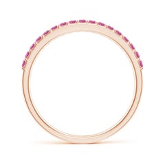 Angara Natural Prong Set Eternity Round Pink Sapphire Wedding Ring in 14K Gold