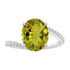 Anillo de turmalina ovalada de 2,77 ct con certificado GIA en oro de 14 quilates y engastado natural de Angara