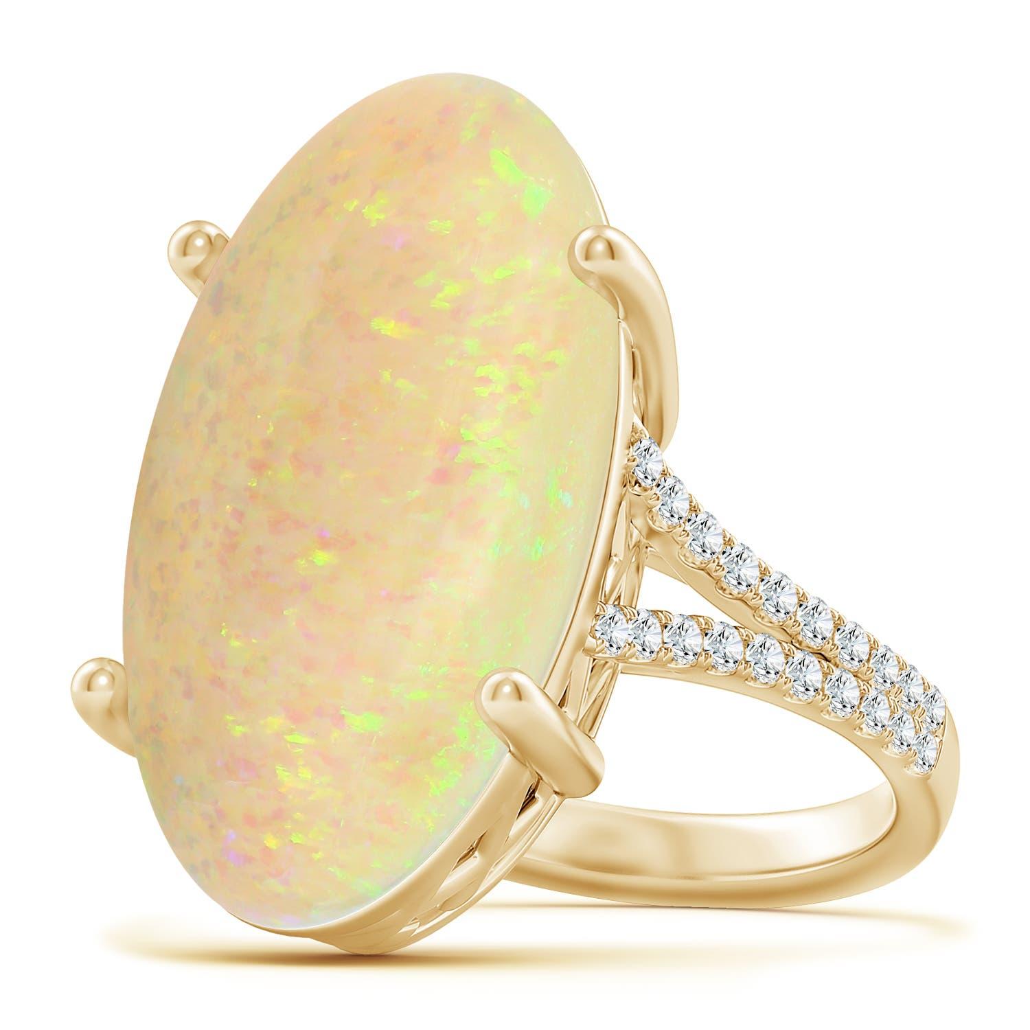 Angara Anillo de Ópalo Ovalado de 8,82 ct en Oro macizo de 14 quilates, natural, engastado y certificado por el GIA en venta 5