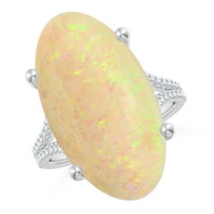 Angara Natural Prong-Set GIA Certified Oval 8.82 ct Opal Ring in 14K Solid Gold