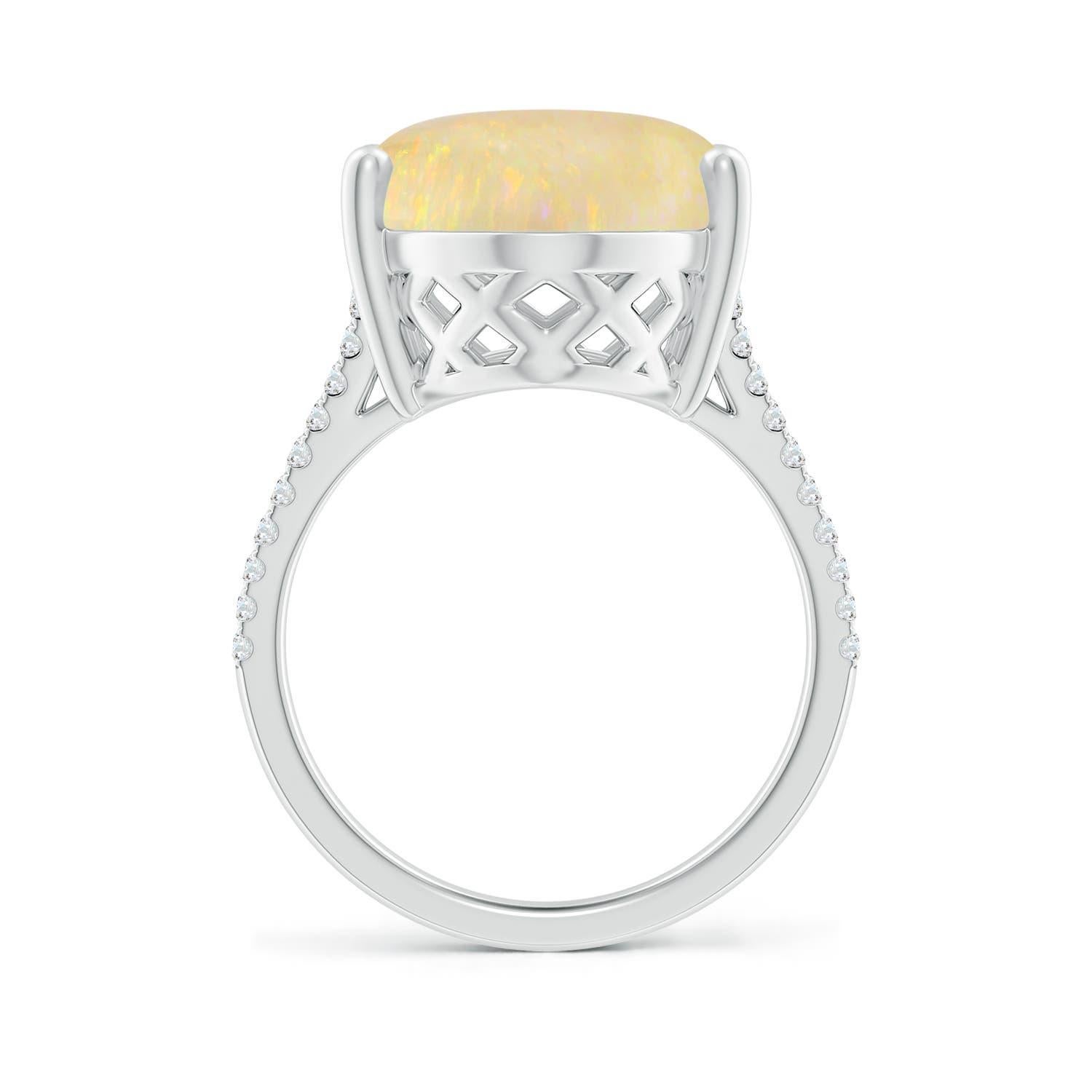 Angara Anillo de Ópalo Ovalado de 8,82 ct en Oro macizo de 14 quilates, natural, engastado y certificado por el GIA Corte oval en venta
