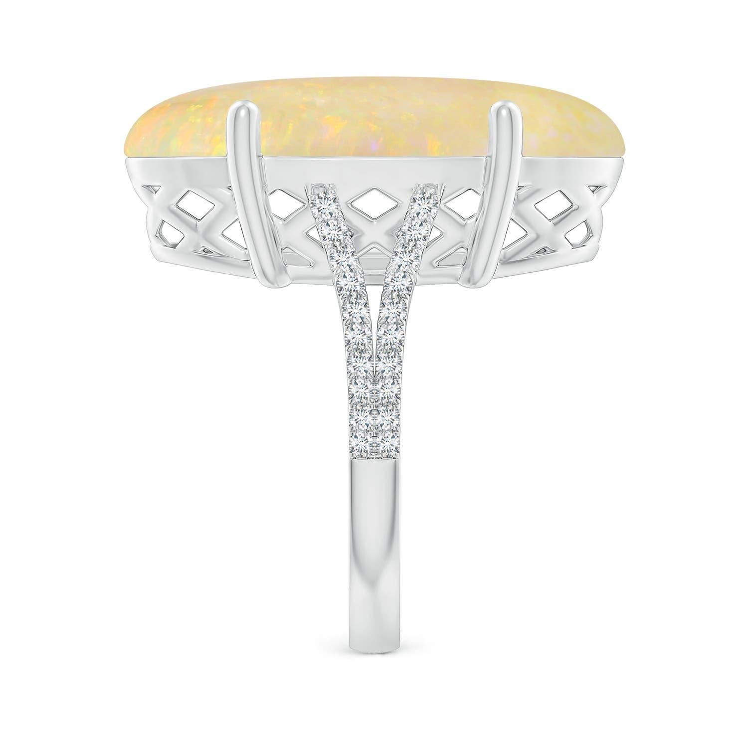 Angara Anillo de Ópalo Ovalado de 8,82 ct en Oro macizo de 14 quilates, natural, engastado y certificado por el GIA en Nuevo estado para la venta en Los Angeles, CA