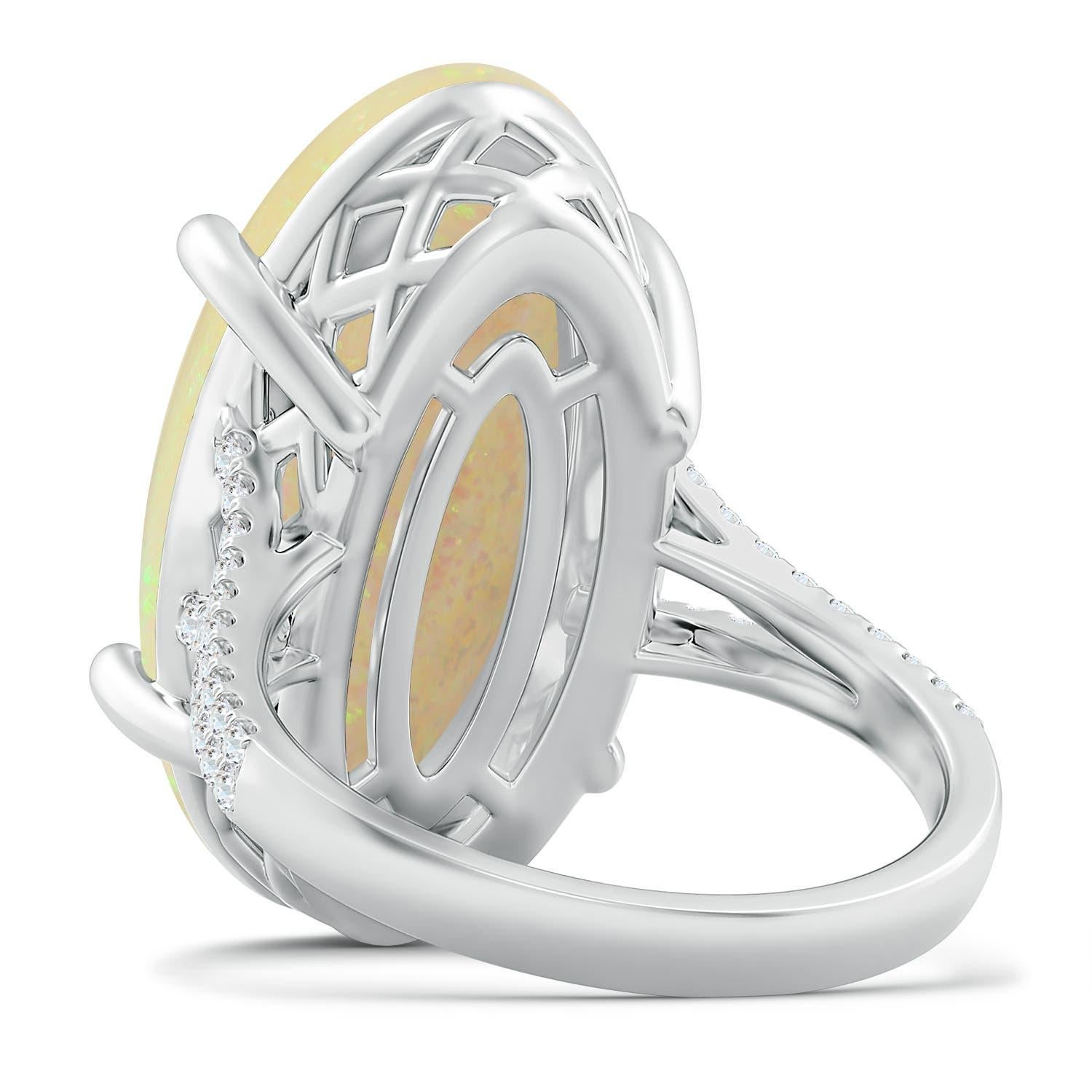 De las mujeres Angara Anillo de Ópalo Ovalado de 8,82 ct en Oro macizo de 14 quilates, natural, engastado y certificado por el GIA en venta