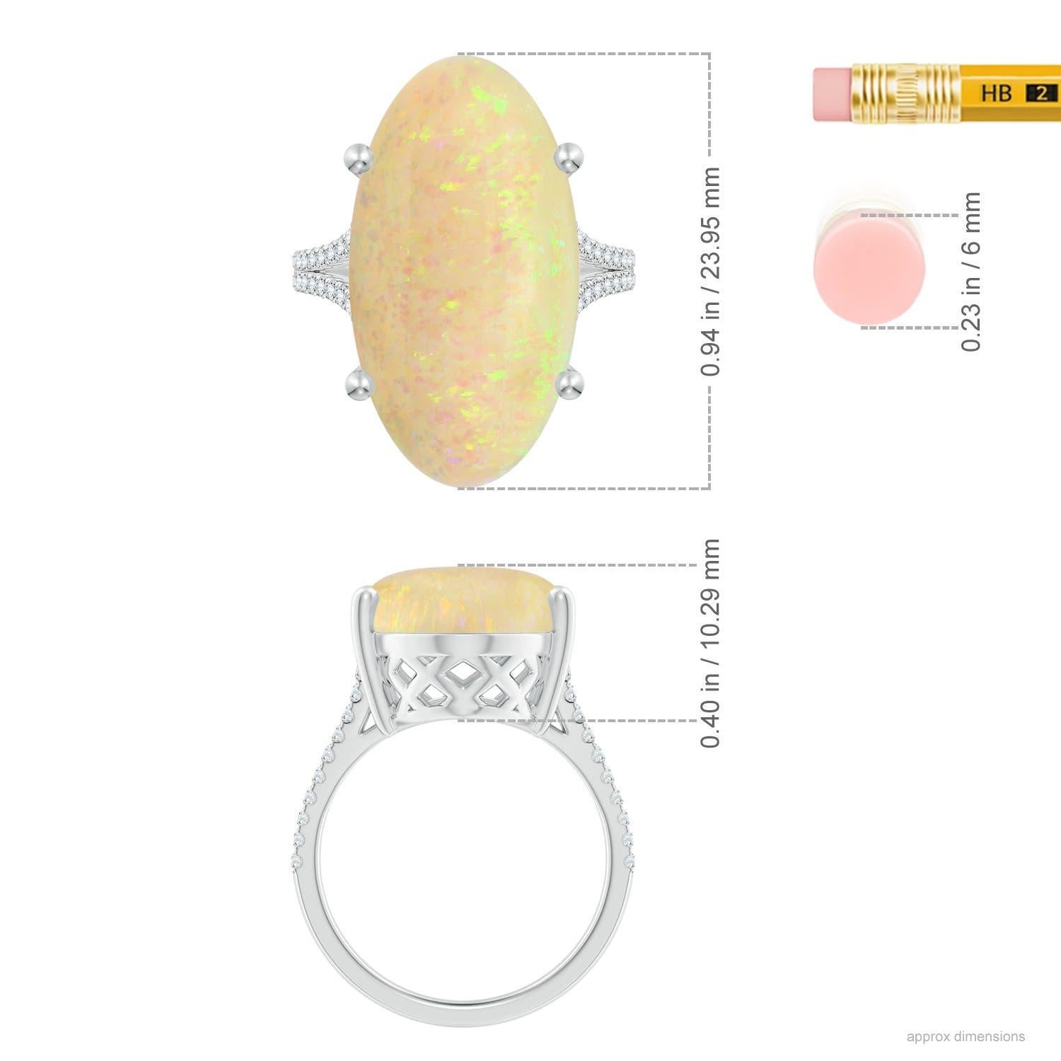 Angara Anillo de Ópalo Ovalado de 8,82 ct en Oro macizo de 14 quilates, natural, engastado y certificado por el GIA en venta 2