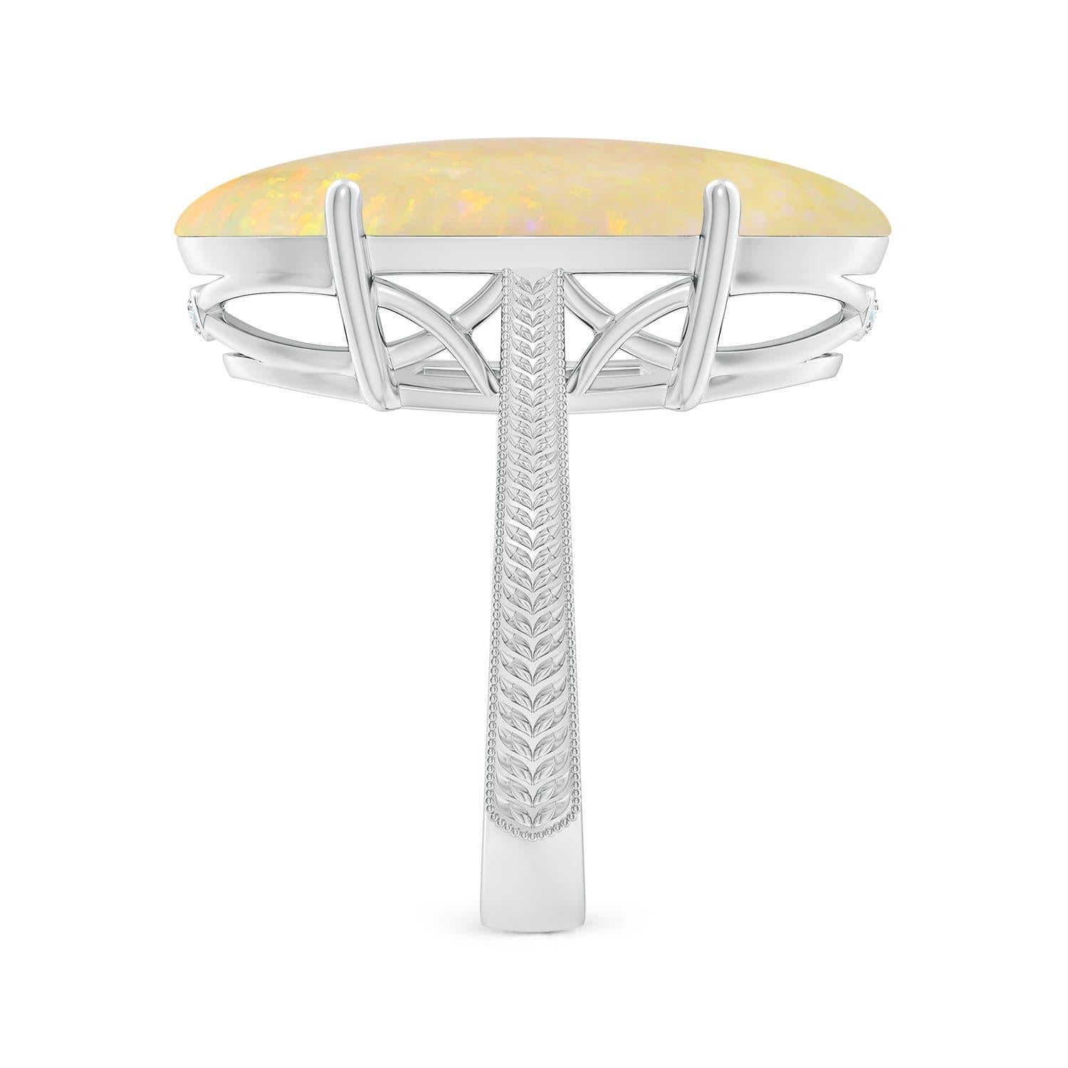 Taglio ovale Anello Angara Nature con solitario incastonato e certificato GIA da 8,82 carati in oro 14K in vendita